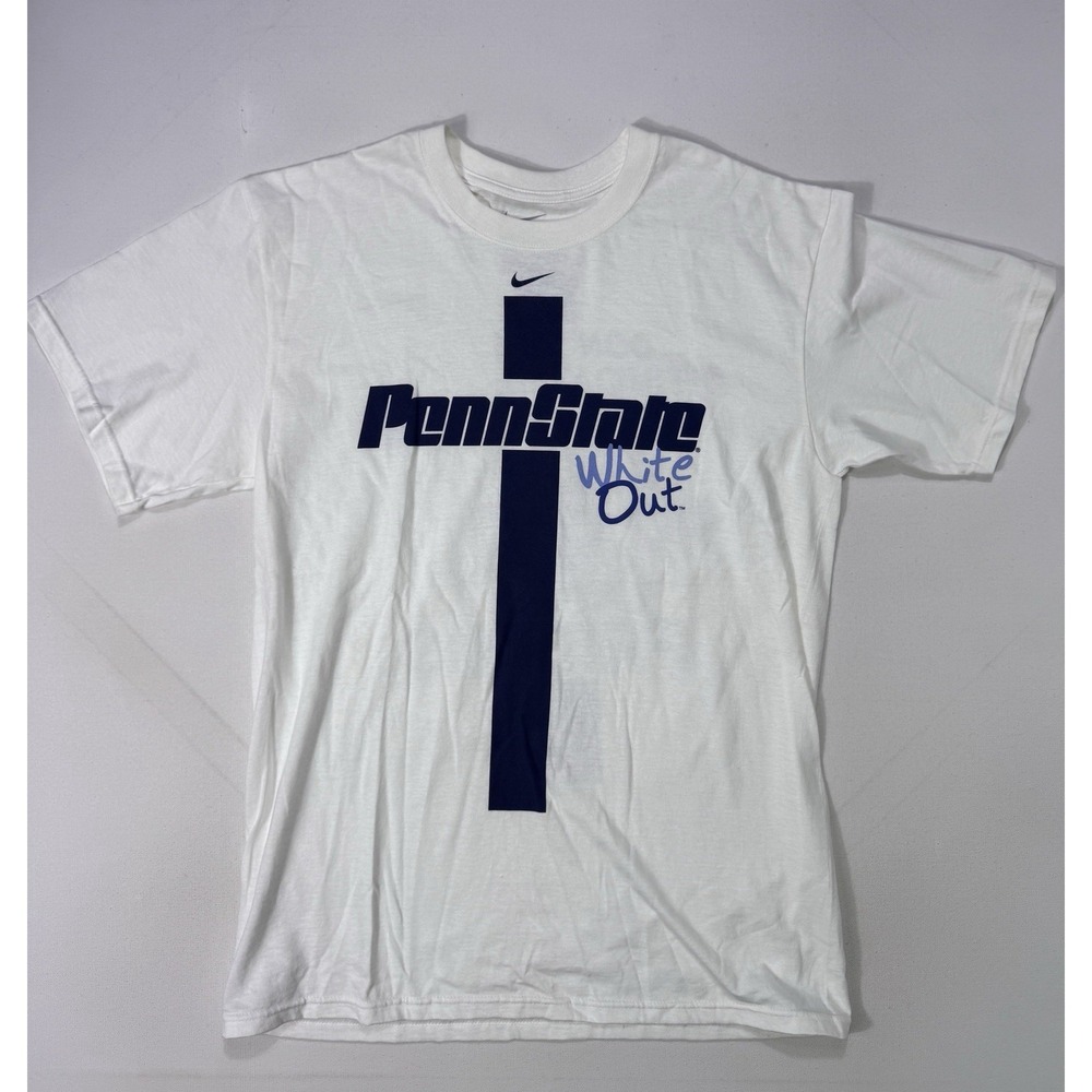 Nike Penn State Nittany Lions White Out T-shirt Small Loose Fit NCAA Football